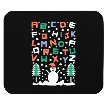 Discover Festive Alphabet Snowman Design Mouse Pads