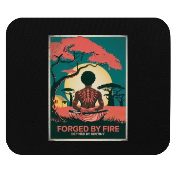 Discover Vintage Afro Samurai Warrior - Forged By Fire Mouse Pads