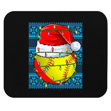 Discover Softball Christmas Lights Mouse Pads