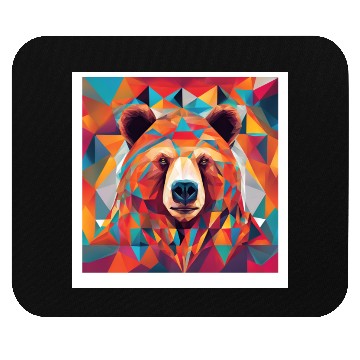 Discover Bear Abstract Bright Triangles Mouse Pads