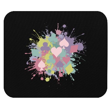 Discover Paint Splatter Playing Card Suits Design Mouse Pads