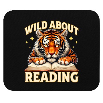 Discover Wild About Reading Tiger Mouse Pads