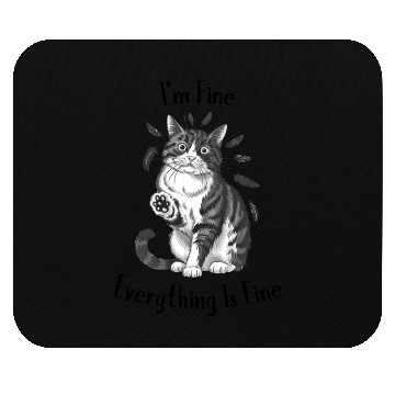 Discover Black Cat Says I'm Fine Everything Is Fine Mouse Pads