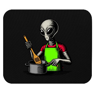 Discover Grey Alien Cook Mouse Pads