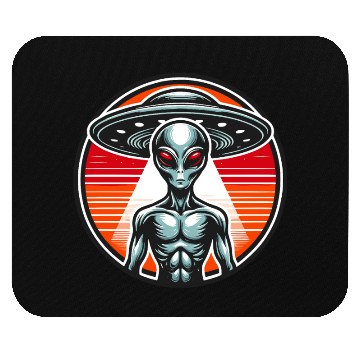 Discover Grey Alien on Mars Mouse Pads
