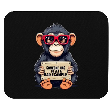 Discover Playful Chimpanzee with Sunglasses and Humorous Mouse Pads