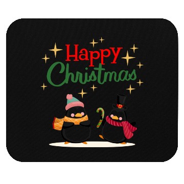 Discover Cute cartoon penguins celebrating Christmas Mouse Pads