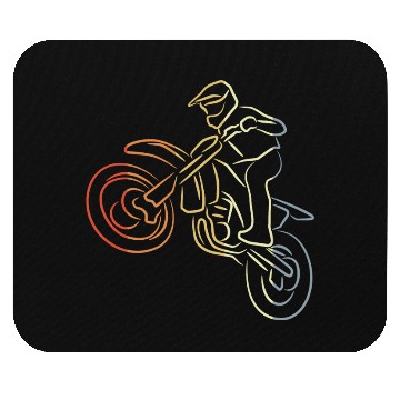 Discover Motocross One Line Drawing Mouse Pads