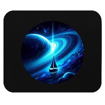 Discover Fantasy sailboat in Saturn universe Mouse Pads
