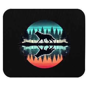 Discover wolf forest Reflection Scenic Wilderness lovers Mouse Pads