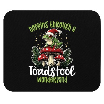 Discover Merry Christmas Frog on Mushroom Cottagecore Mouse Pads