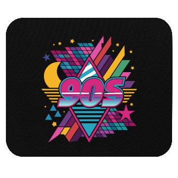 Discover Retro 90s Geometric Neon Design Mouse Pads