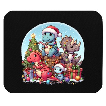 Discover Dinosaurus Christmas tree Mouse Pads