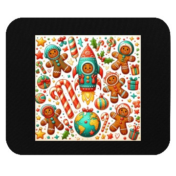 Discover Christmas gingerbread shuttle Mouse Pads