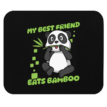 Discover My Best Friend Eats Bamboo Panda Bear Friend Mouse Pads
