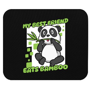 Discover My Best Friend Eats Bamboo Panda Bear Friend Mouse Pads