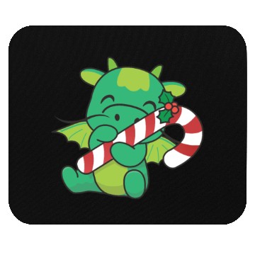Discover Dragon Christmas Candy Cane Cute Dragon Mouse Pads