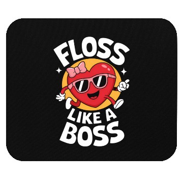 Discover Floss Like a Boss Valentines Day Girl Flossing Mouse Pads