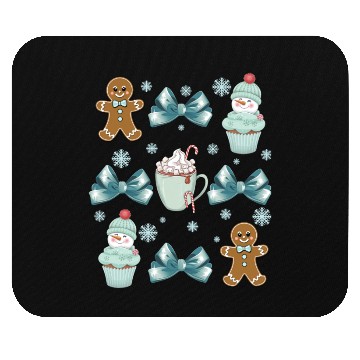 Discover Merry Christmas, Christmas Coquette Bow Mouse Pads