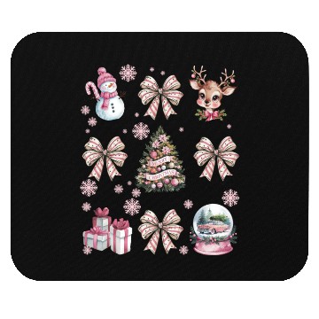 Discover Christmas Coquette Bow, Cute Christmas Snowman Mouse Pads
