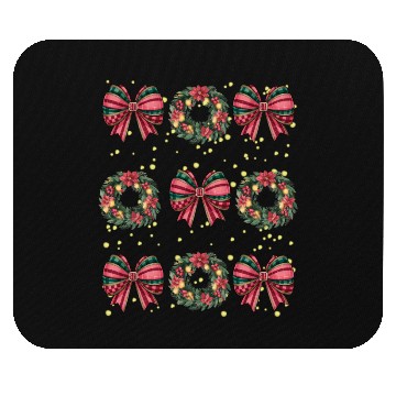Discover Christmas wreath, Christmas Coquette Bow Mouse Pads