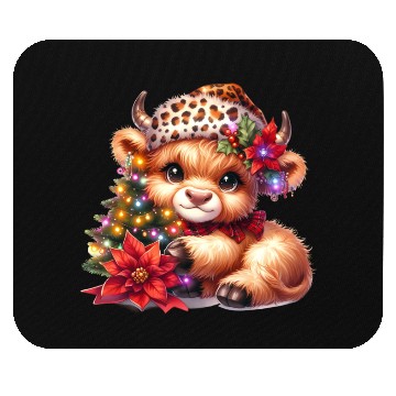 Discover Christmas Merry Christmas For Gift Highland Cow Mouse Pads