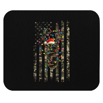 Discover American Flag Christmas Camo Hunting Reindeer Xmas Mouse Pads
