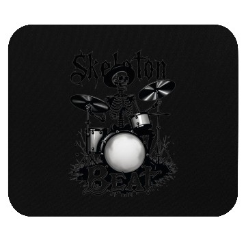 Discover Skeleton Beat: Funny Cowboy Skeleton Playing Drums Mouse Pads