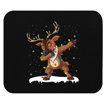 Discover Funny Christmas Dabbing Reindeer Xmas Deer Mouse Pads
