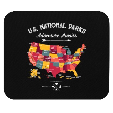 Discover US National Parks Map Adventure Awaits Mouse Pads