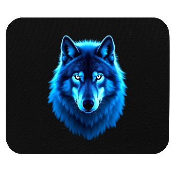 Discover Blue Wolf Glow Mouse Pads