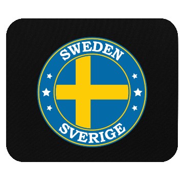 Discover Sweden Flag Round Circle Emblem Mouse Pads