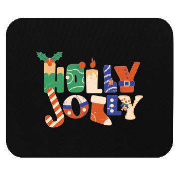 Discover Playful Textured Holly Jolly Mouse Pads