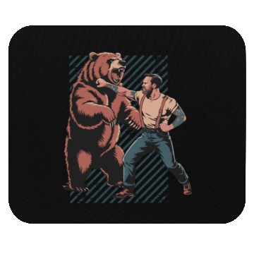 Discover Man vs. Bear – Epic Wilderness Fight Mouse Pads