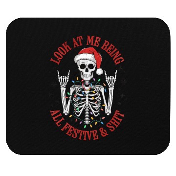 Discover Funny Christmas Skeleton Look At Me Mouse Pads