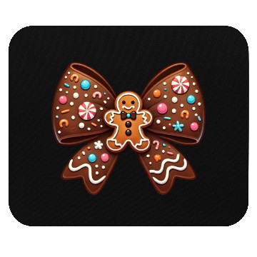 Discover Gingerbread Bow, Merry Christmas Mouse Pads
