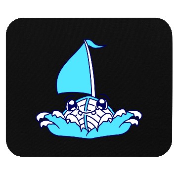 Discover Cute Funny Boat Waves Sails Face Smiles Cool Comic Mouse Pads