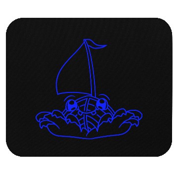 Discover Cute Funny Boat Waves Sails Face Smiles Cool Comic Mouse Pads