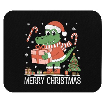 Discover Christmas Alligator - Cute Holiday Design Mouse Pads