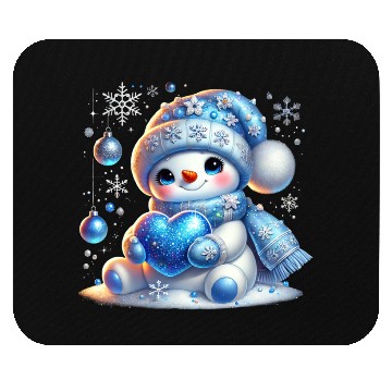 Discover Cute Snowman, Christmas Snowman, Merry Christmas Mouse Pads