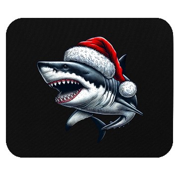 Discover Santa Shark Christmas Mouse Pads