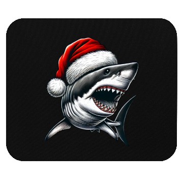 Discover Santa Shark Christmas Mouse Pads
