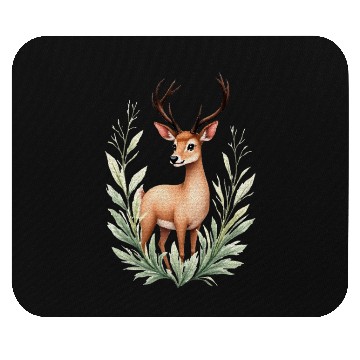 Discover Watercolor Deer in Forest Hues Mouse Pads