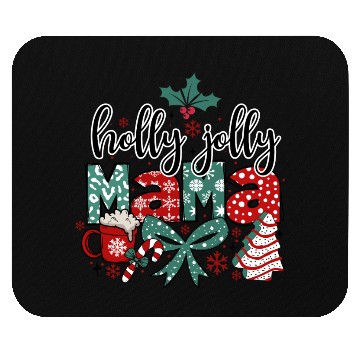 Discover Holly Jolly Mama Coquette Bow Christmas Mouse Pads