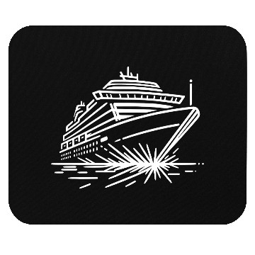 Discover Minimalistic Vector Cruise Ship path6 Mouse Pads