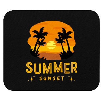 Discover Black Yellow Summer Sunset Mouse Pads