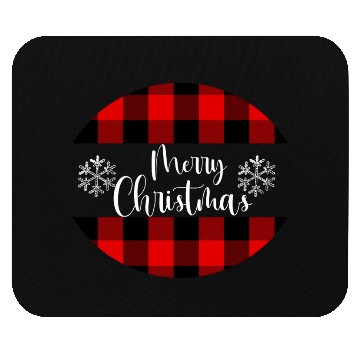 Discover Merry Christmas plaid design Mouse Pads