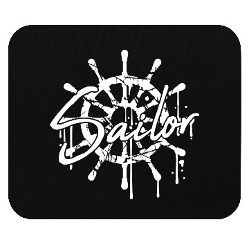 Discover Sailor Ship Steering Wheel Graffiti Drops Sailing Mouse Pads