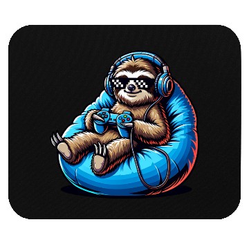 Discover Chill Gamer Sloth Headphones Controller Relax Mouse Pads