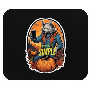 Discover Werewolf Selfie: Pumpkin Patch Edition Unique T-Sh Mouse Pads